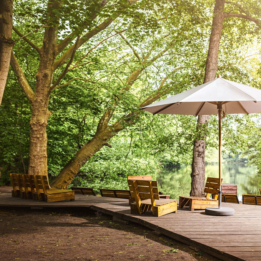 Teakwood parasoll 330x330 cm Kat.4 404 White