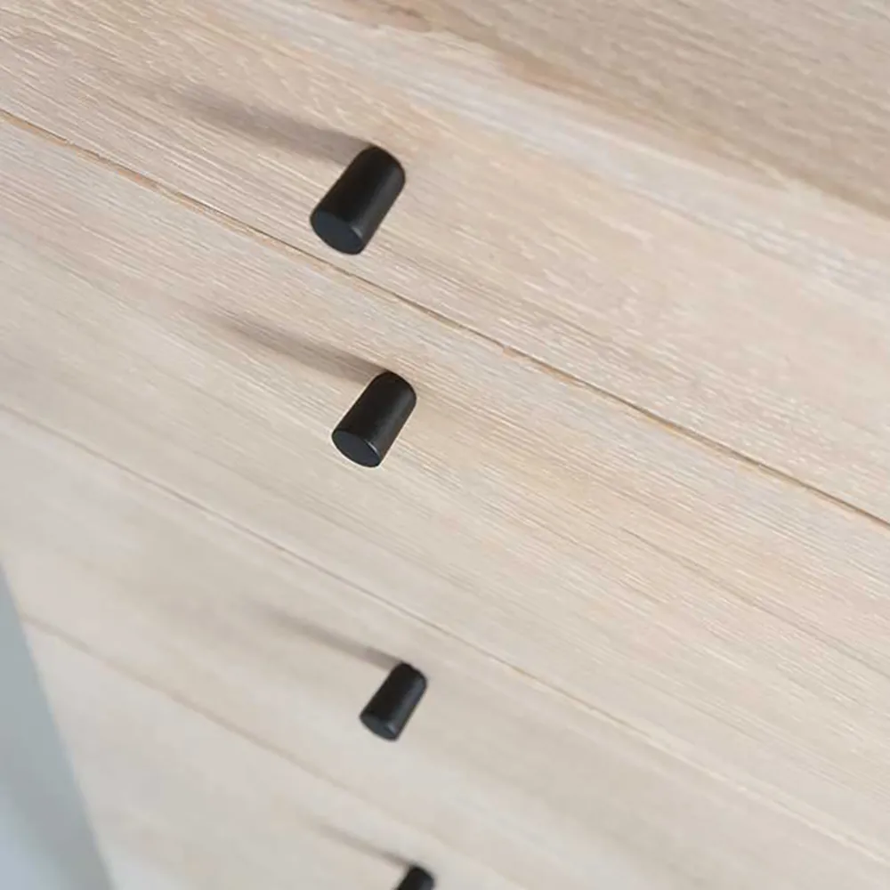 Cora kommode høj hvid olieret eg