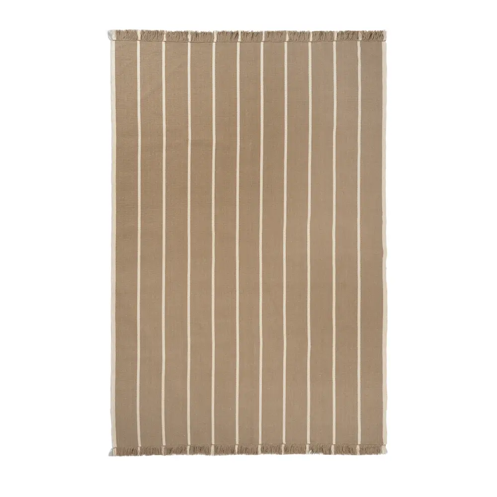 Ferm Living, Calm Kelim Tæppe  200x300 cm - Dark Sand/Off-white