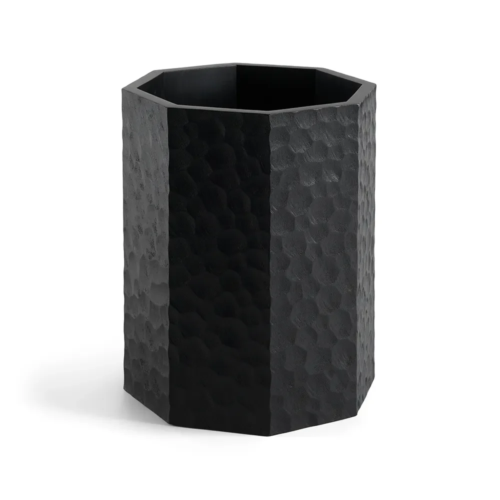 Chopped papirkurv svartlakkert mahogni