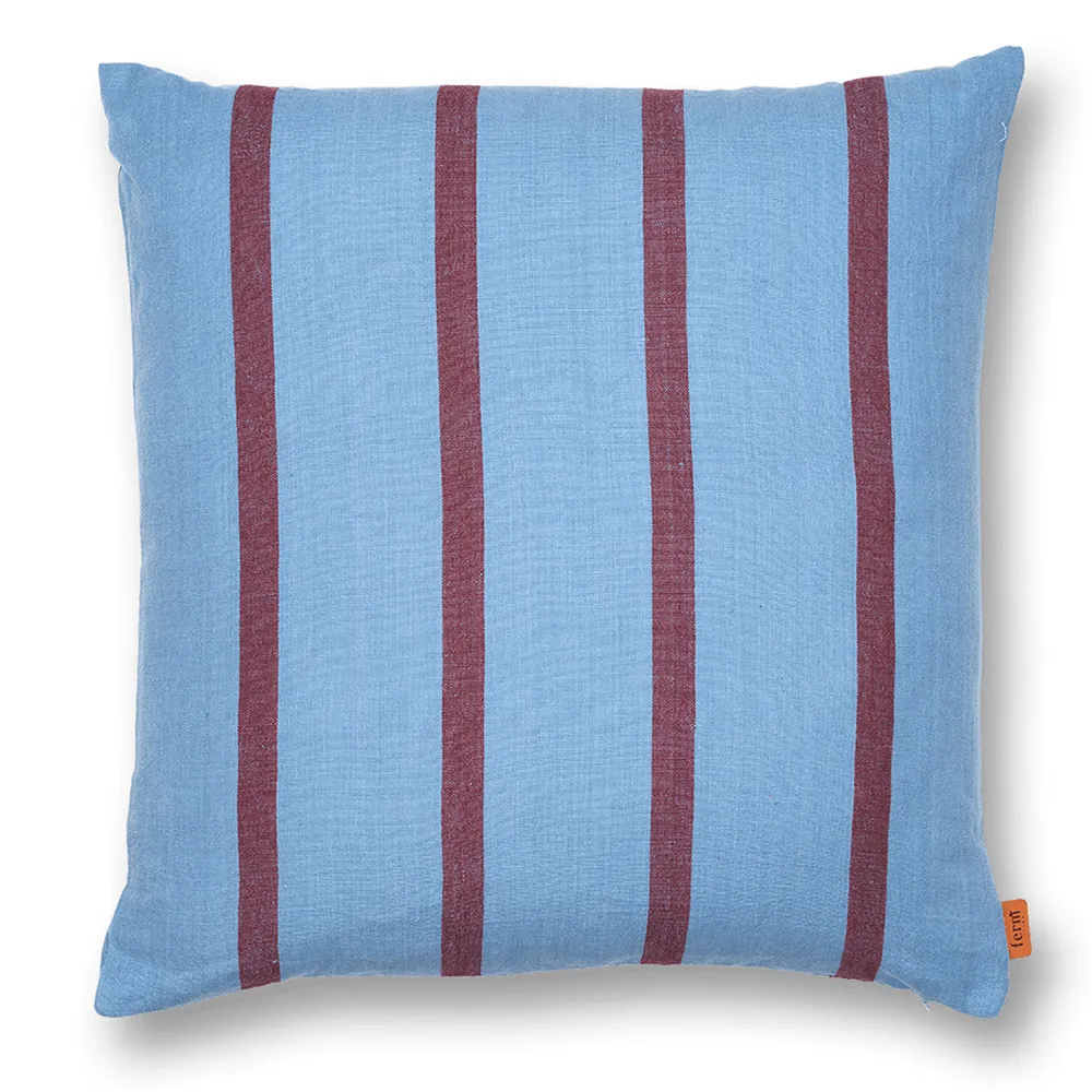 Ferm Living, Grand Dekorativ pude - Faded Blue/Burgundy