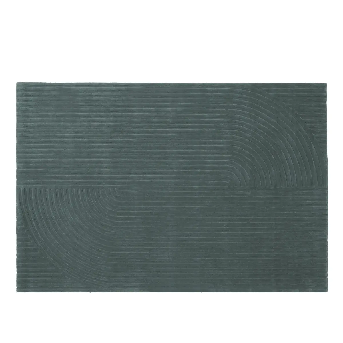 Muuto Relevo Rug Quattro uldtæppe Dark green, 200x300 cm
