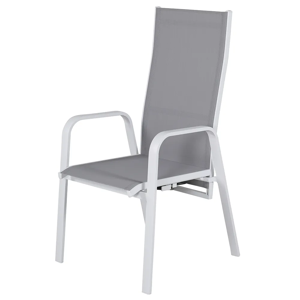 Copacabana positionsstol hvid/grå 2-pak