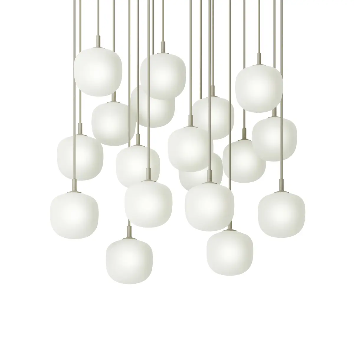 Rime Pendant Cluster - Ø12 - 18 - White / Grey  