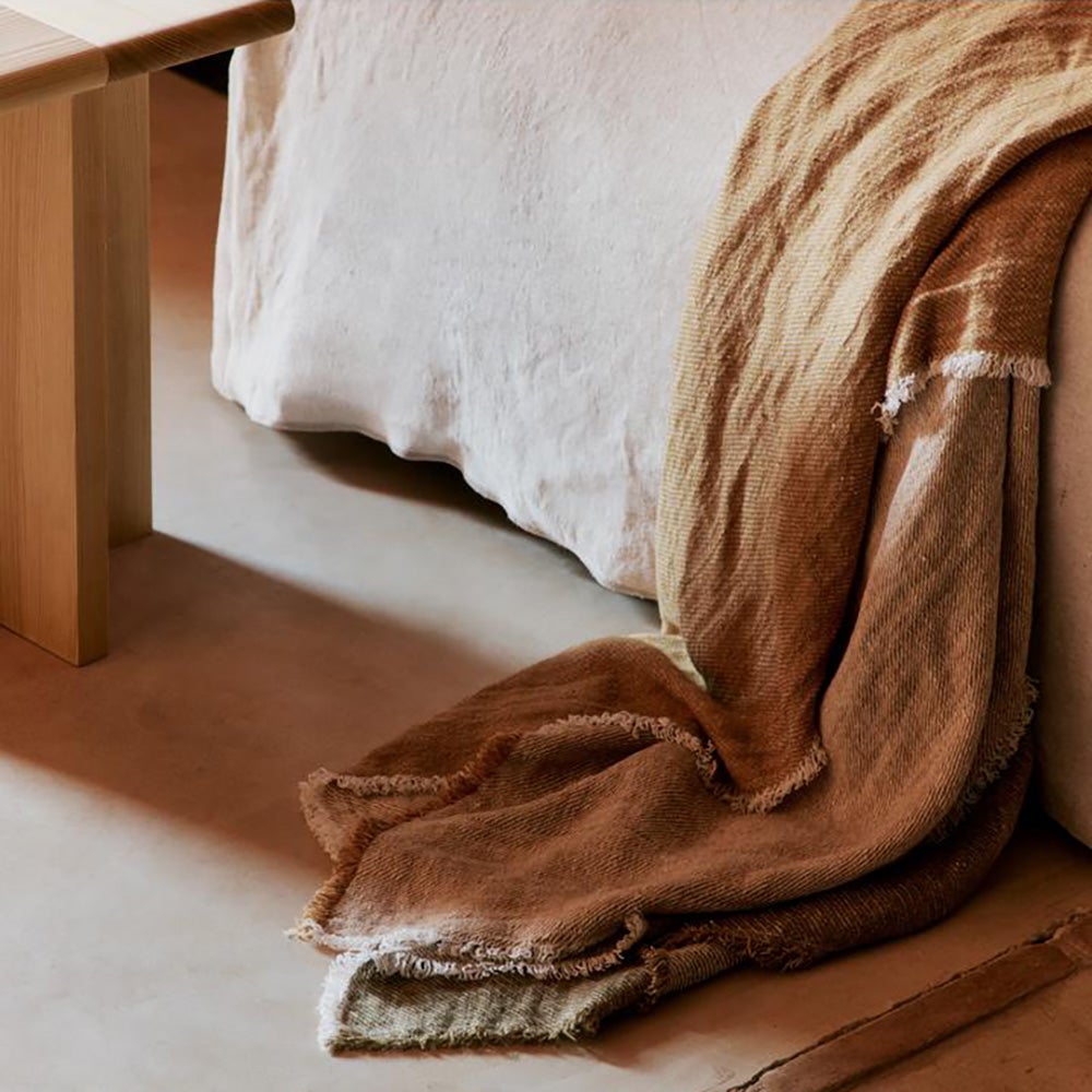 Pila Linned tæppe Khaki/Aged Gold