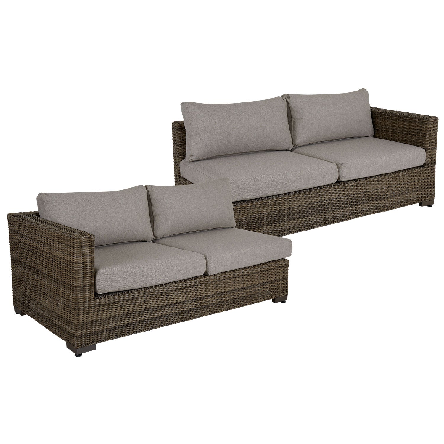 Brafab, Ninja Endesektioner H+V Rustik Polyrattan Inkl. Vandafvisende Hynder Brafab