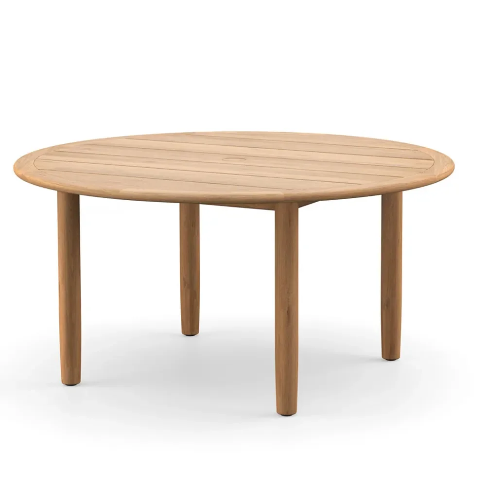 Dedon, TIBBO spisebord Ø 150 cm, w/parasol hole BQM teak 0205