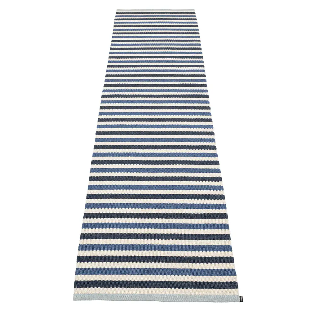 Pappelina, Teo tæppe 70x300 cm Denim/Dark Blue/Vanilla