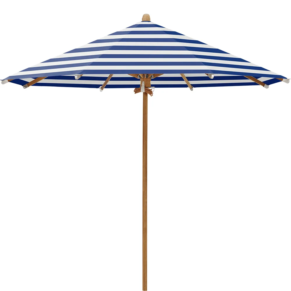 Glatz Teakwood parasol 350 cm Kat.5 602 Blue Stripe