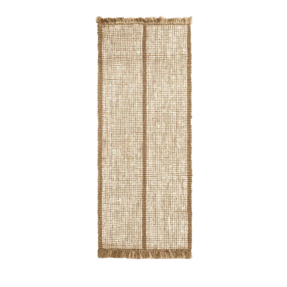Ferm Living, Athens håndvævet jute-tæppe 80x200 cm- Natural/Off-whi