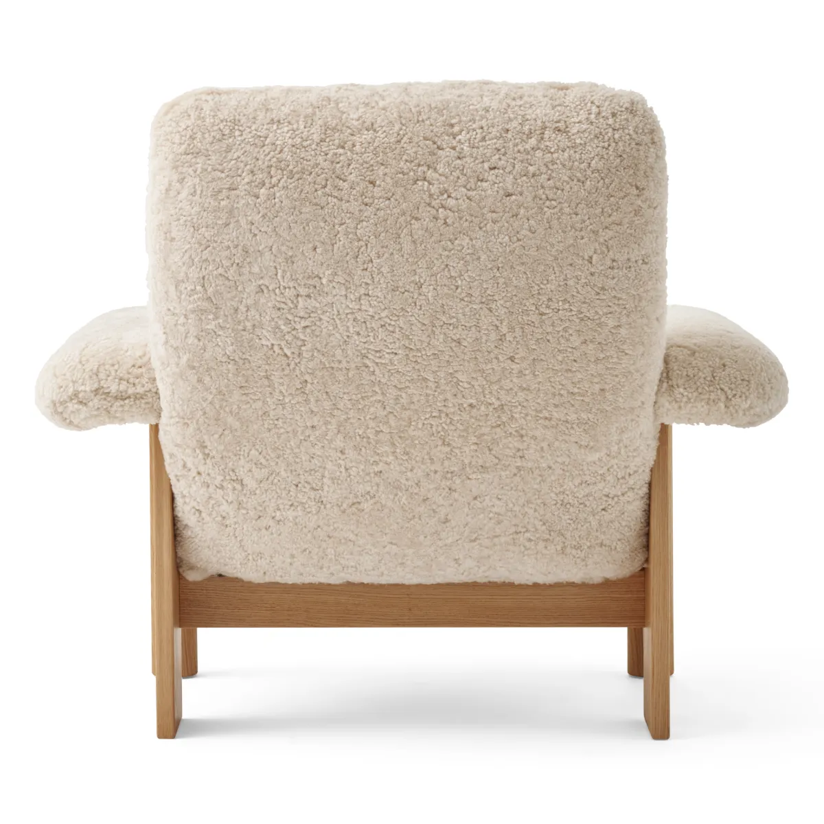Brasilia loungestol helbetrukket høj ryg firbenet stel massiv eg natur Sheepskin Nevotex Nature