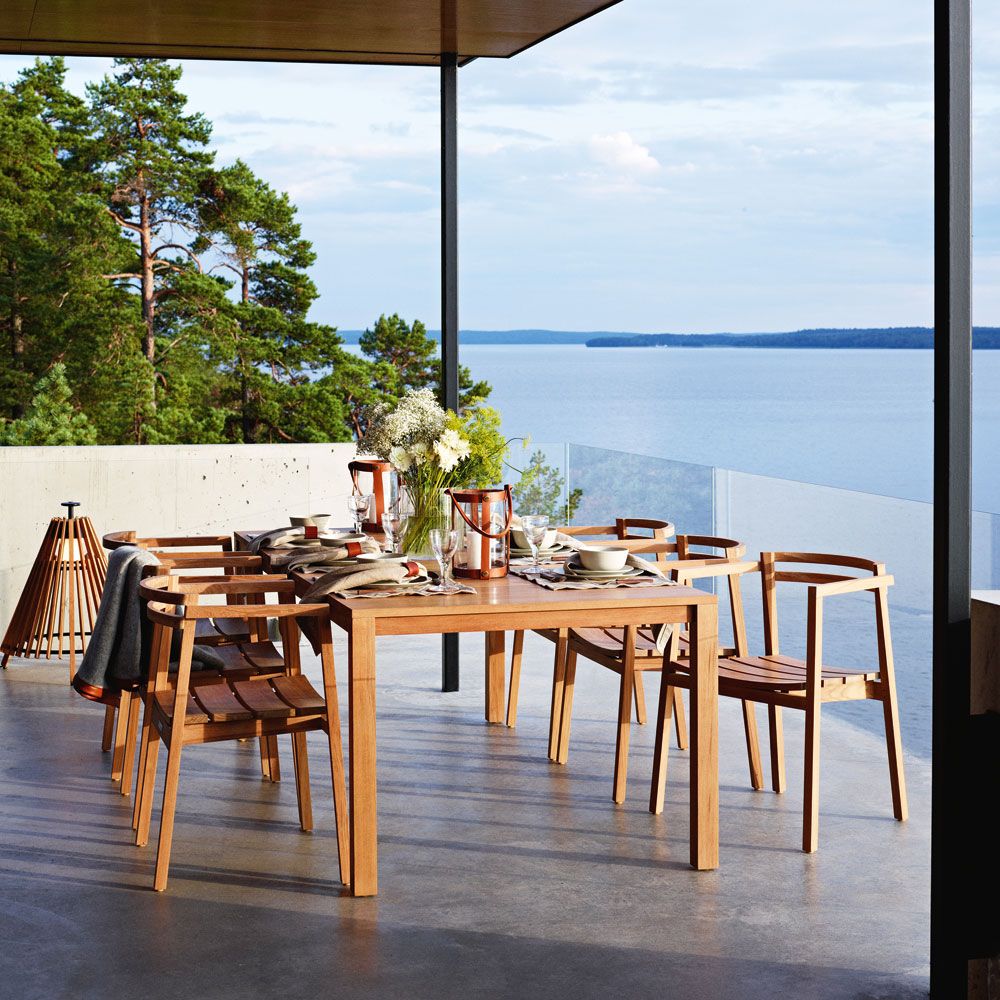 Oxnö Spisebord 100x220-300 cm Teak Skargaarden