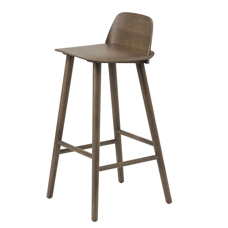 Muuto, Nerd barstol 75 cm - med fodstøtte i metal - Stained Dark Brown