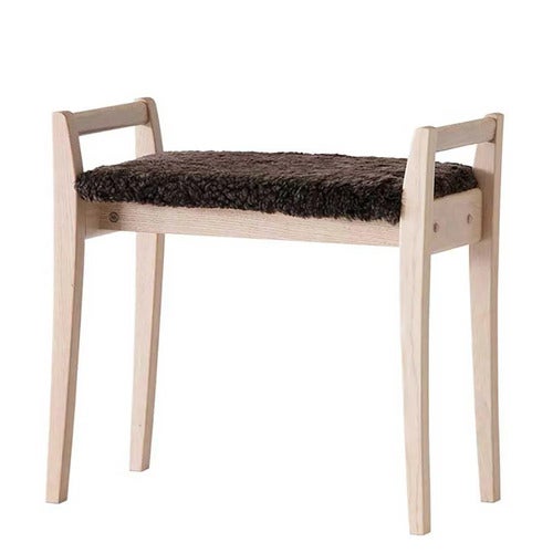 Meja Stool Hvidolieret eg/fåreskind brun