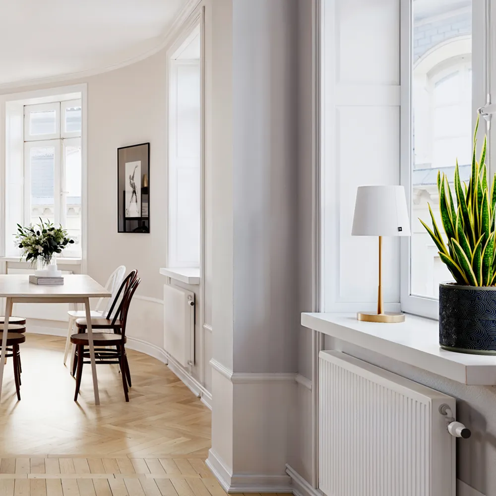 Lumi bordlampe H: 48,5cm guld/hvid