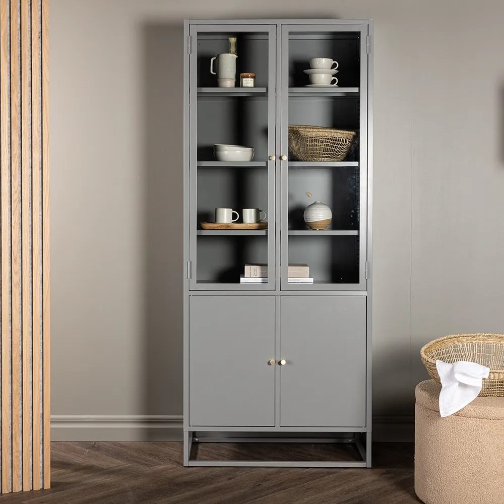 Bakal Vitrineskab Lysegrå