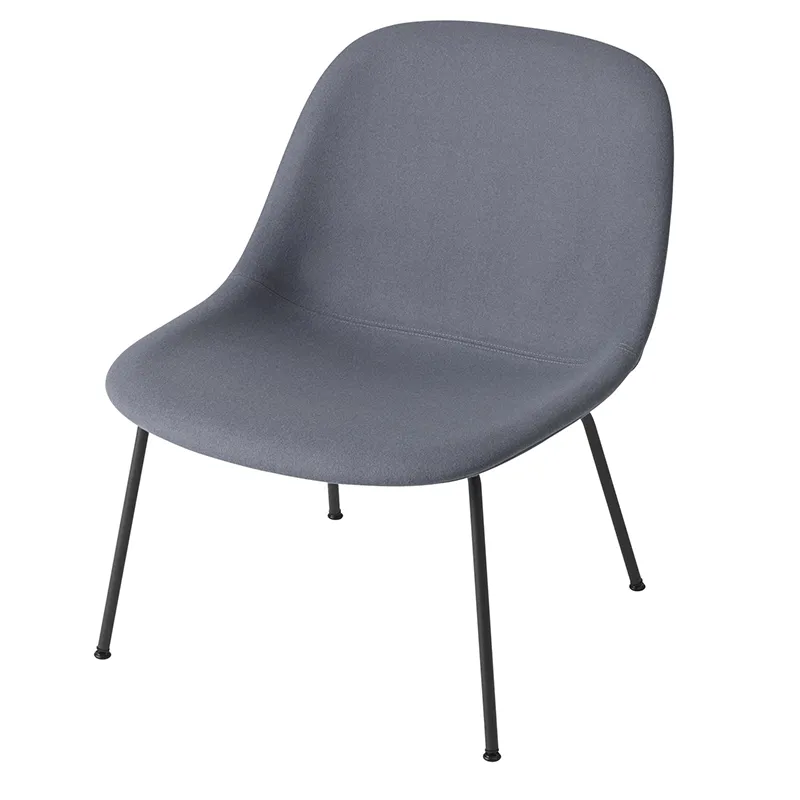 Muuto, Fiber Lounge Chair Tube Base - Divina 154 Anthracite Black