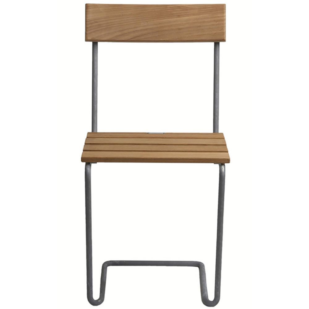 Stol 1 Ubehandlet Teak/Varmgalvaniseret Understel Grythyttan Stålmöbler
