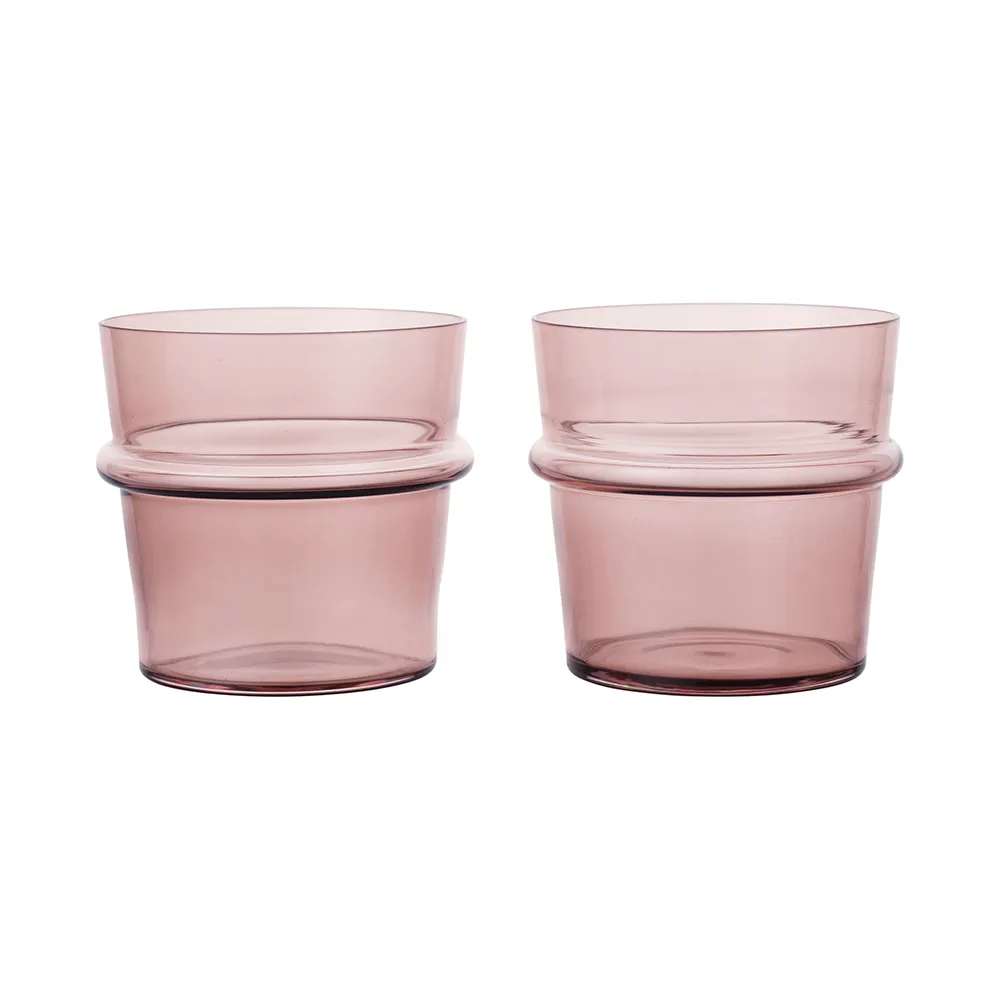 Ferm Living Boya drikkeglas lavt 30 cl 2-pak Mauve