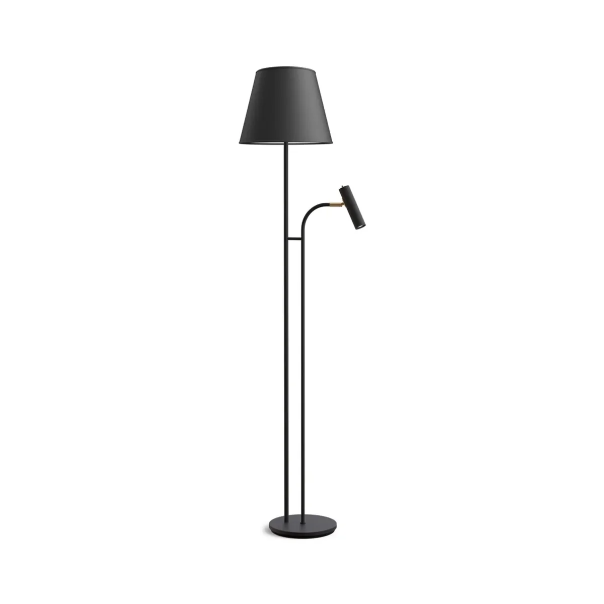 Belid, Slender gulvlampe E27+GU10 metal sort struktur/messing