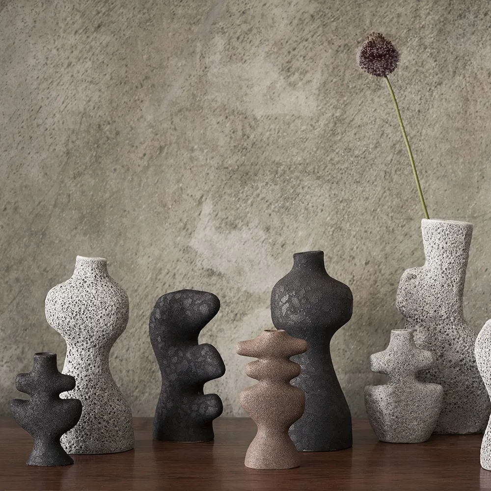 Yara Candle Holder - Medium - Grey Pumice