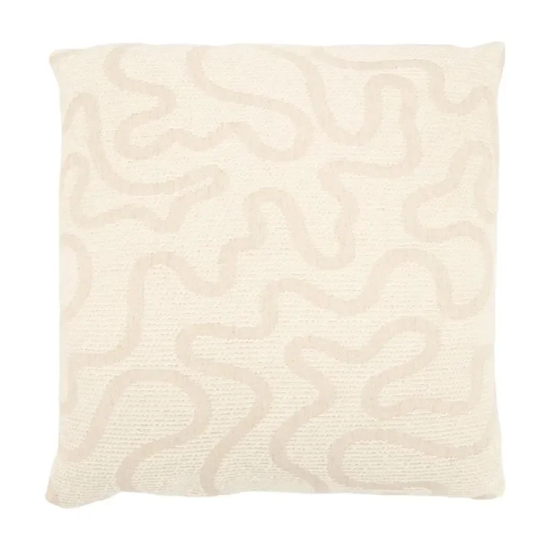 Vev pude 45x45x12 cm polyester beige