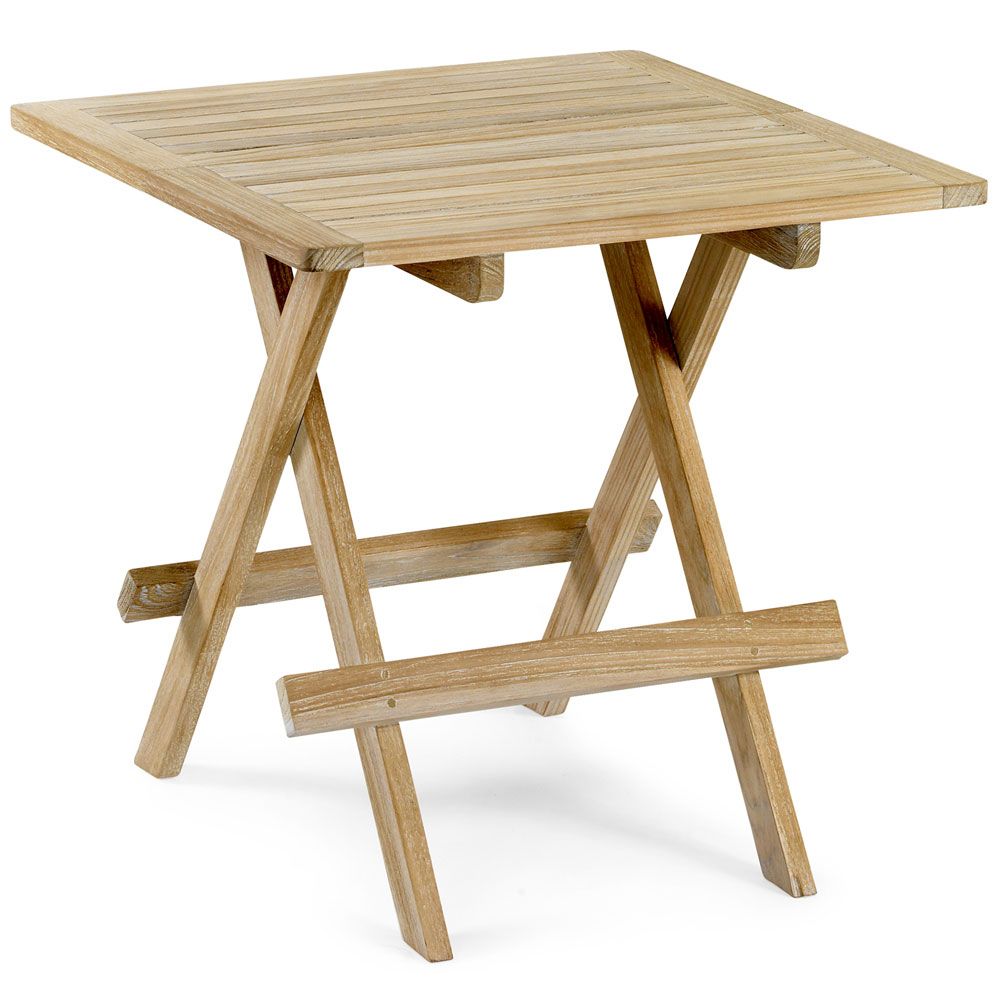 Opal Sidebord 50x50 cm Hvidpig. Teak Brafab