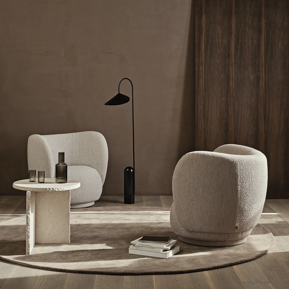 Rico Lounge lænestol Soft Bouclé - Off-white/Sand