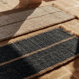 Athens håndvævet jute-tæppe 80x200 cm- Natural/Off-whi