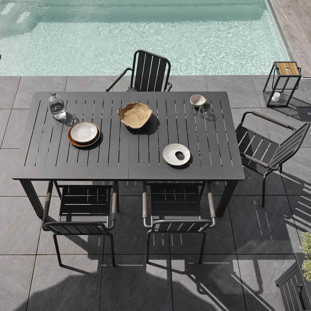 Lomma spisebord 100x194-312 cm antracit