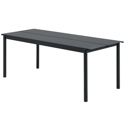 Linear Steel Spisebord 200X75 cm Anthracite Black 