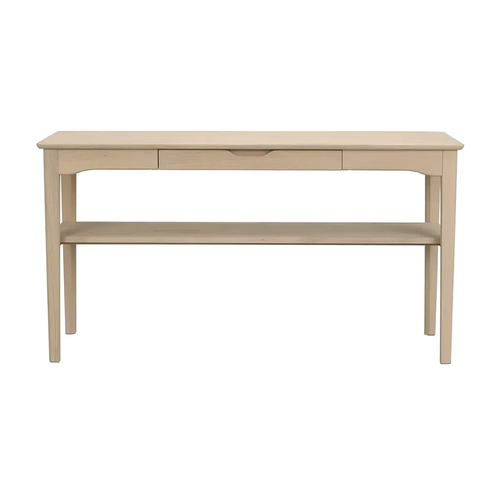 Konsolbord Rowico Markham i hvidkalket olieret massiv egetræ, FSC-certificeret L140 x D40 cm