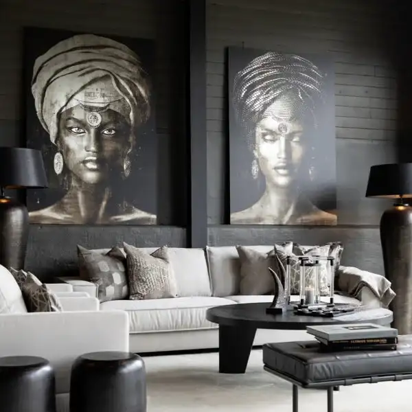 Vægdekoration Glamour Girl Sepia 2 120x180 cm Artwood