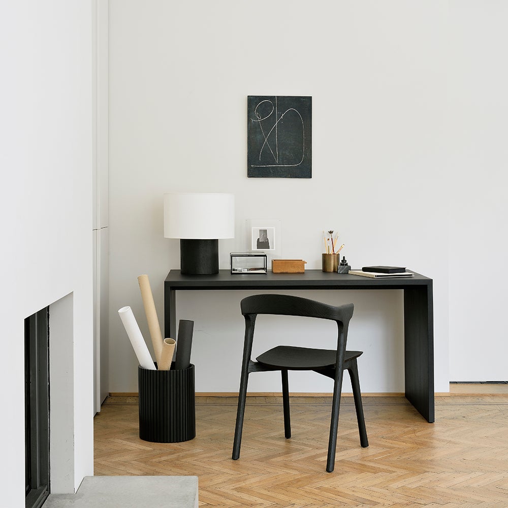 U Skrivebord 70x140 cm Eg sort