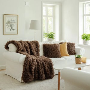 Wooly Tæppe Brown