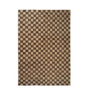 Håndvævet Uldtæppe Check 200x300 cm Coffee