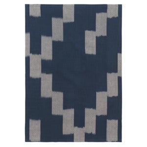 Ikat Viskestykke - Ink Blue/Parchment