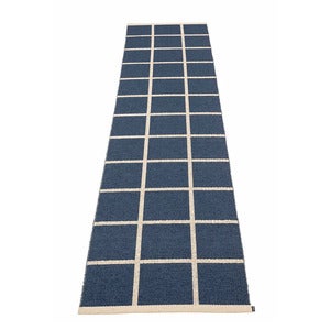 Vævet Tæppe Criss Dark Blue 70x300 cm