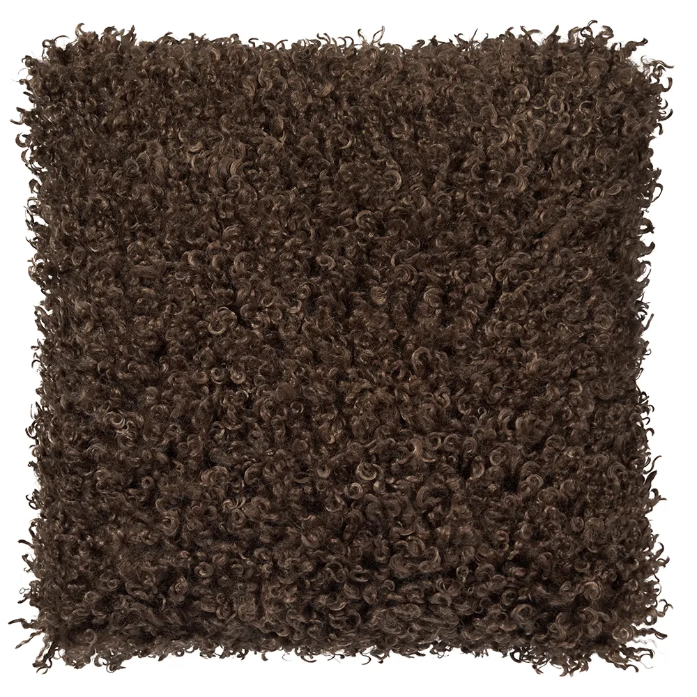 Skinnwille Wooly pyntepude 45×45 cm Brown