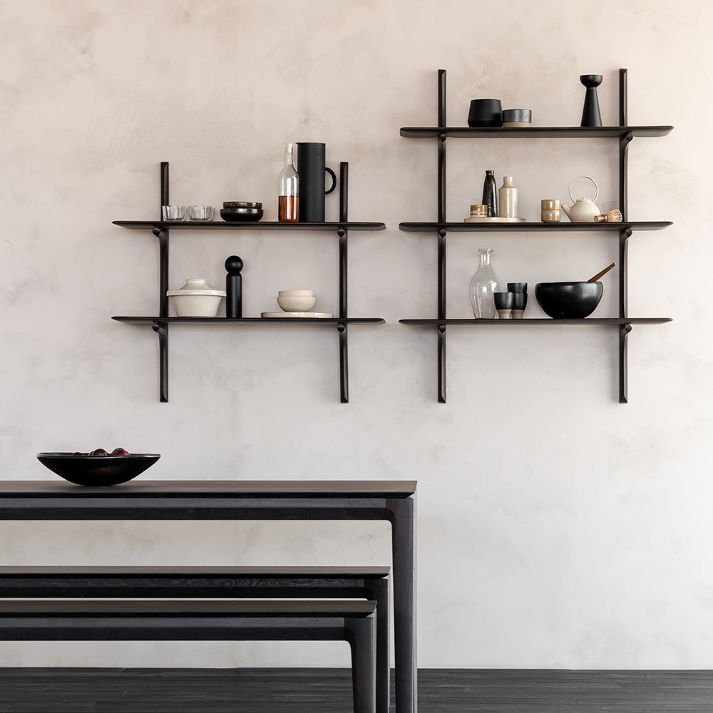 Bok Bænk 35x166 cm Brunlakeret eg