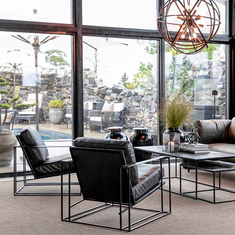 Bellagio Lænestol Skind/Metal Artwood