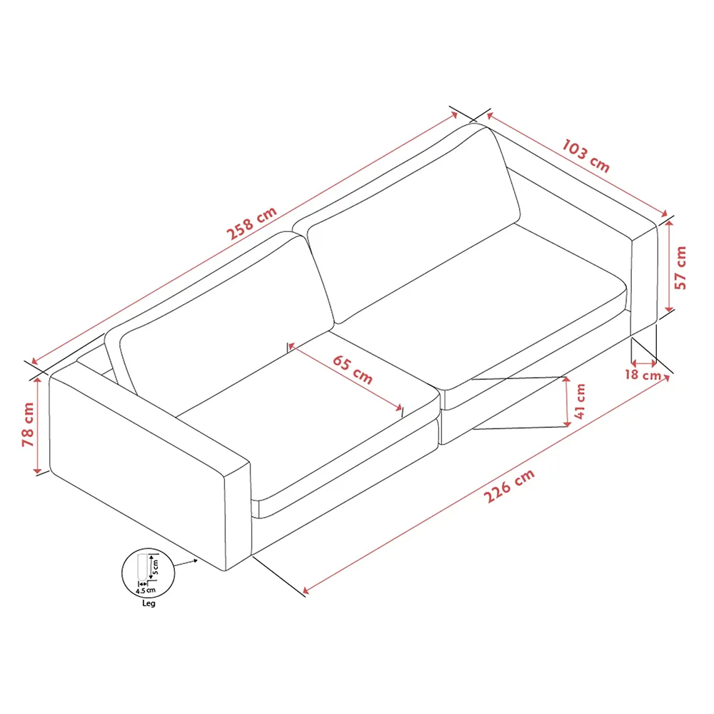 Duncan sofa 3-sæders stof Robin lysegrå