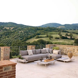 Sticks platform sofabord Sand aluminium