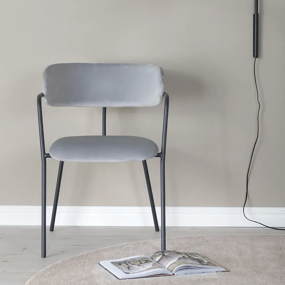 Arrow spisebordsstol grå 2-pak 