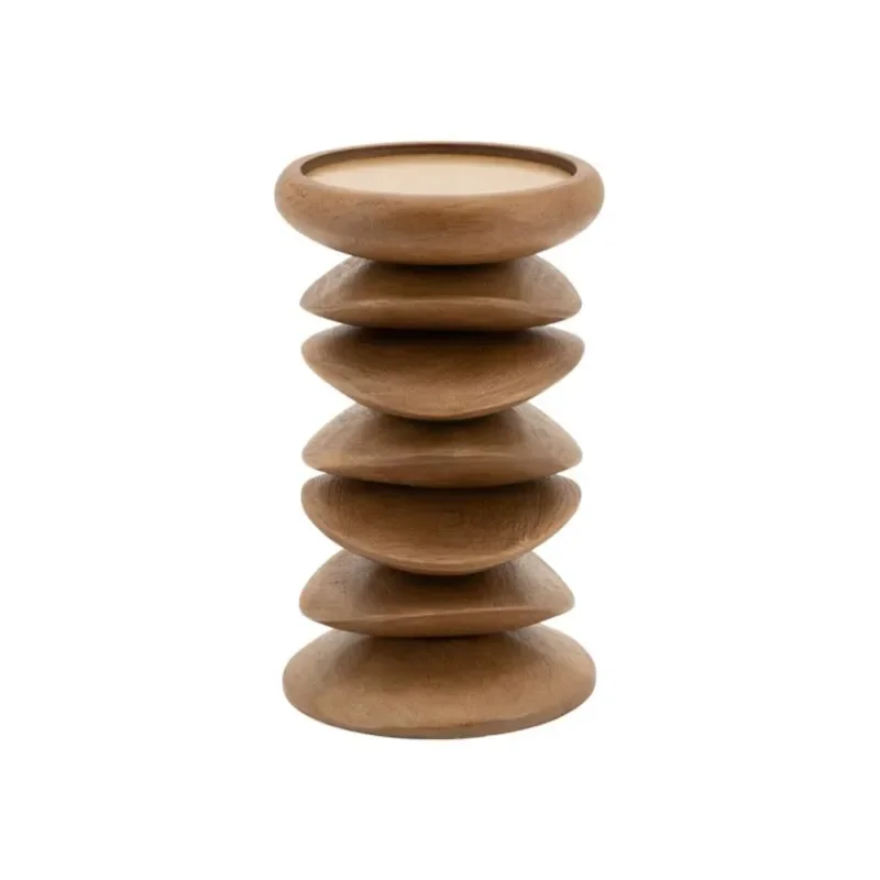 Pillar candle holder Kasane 10x10x15 cm Mangotræ Brun