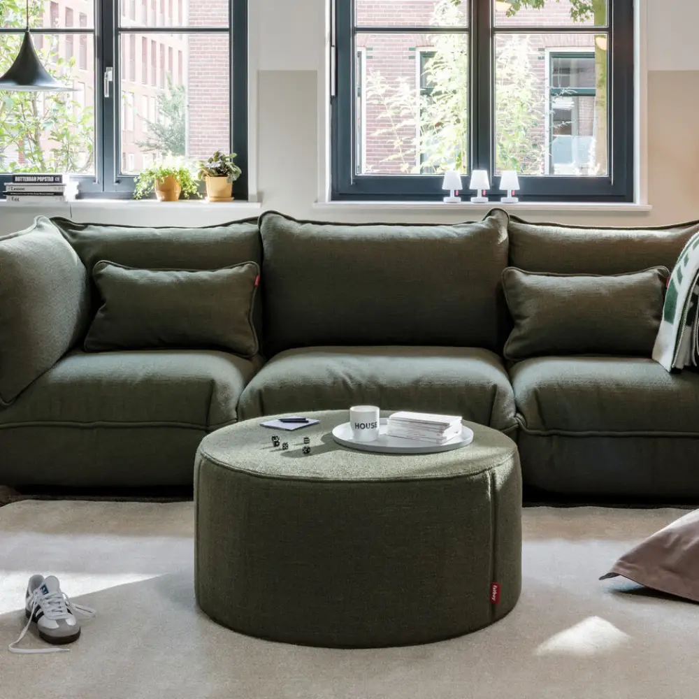 recycled puff pude boucle leaf green