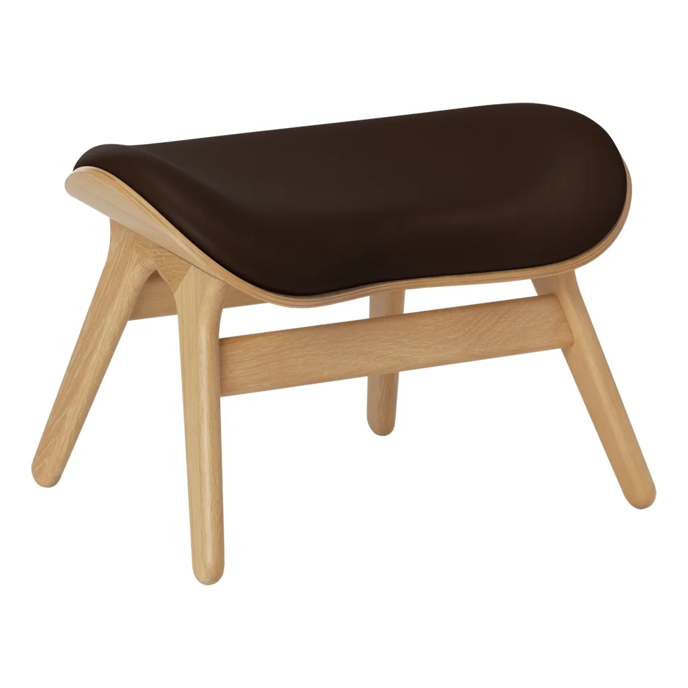 A Conversation Piece Ottoman Fodskammel Oak/Umage Leather Brown