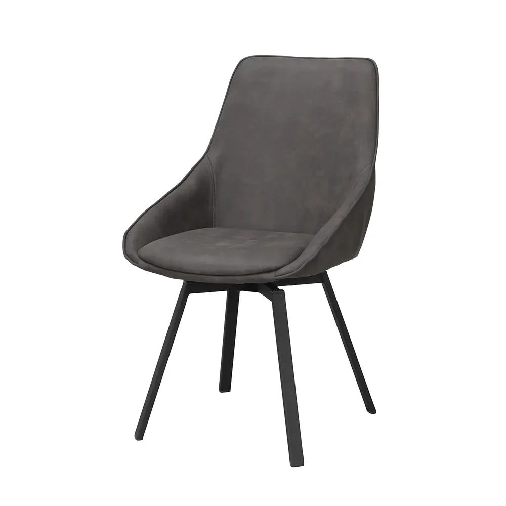 Rowico Home, Alison stol mørkegrå microfiber/ben i sort metal
