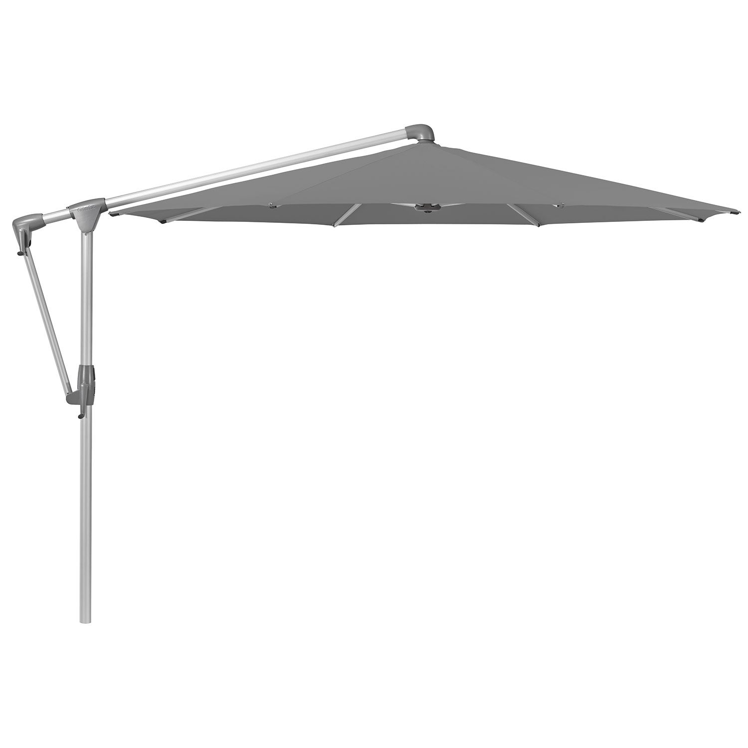Sunwing Casa Frithængende Parasol 330 cm Kat.4 Anodiseret Alu/420 Smoke Glatz