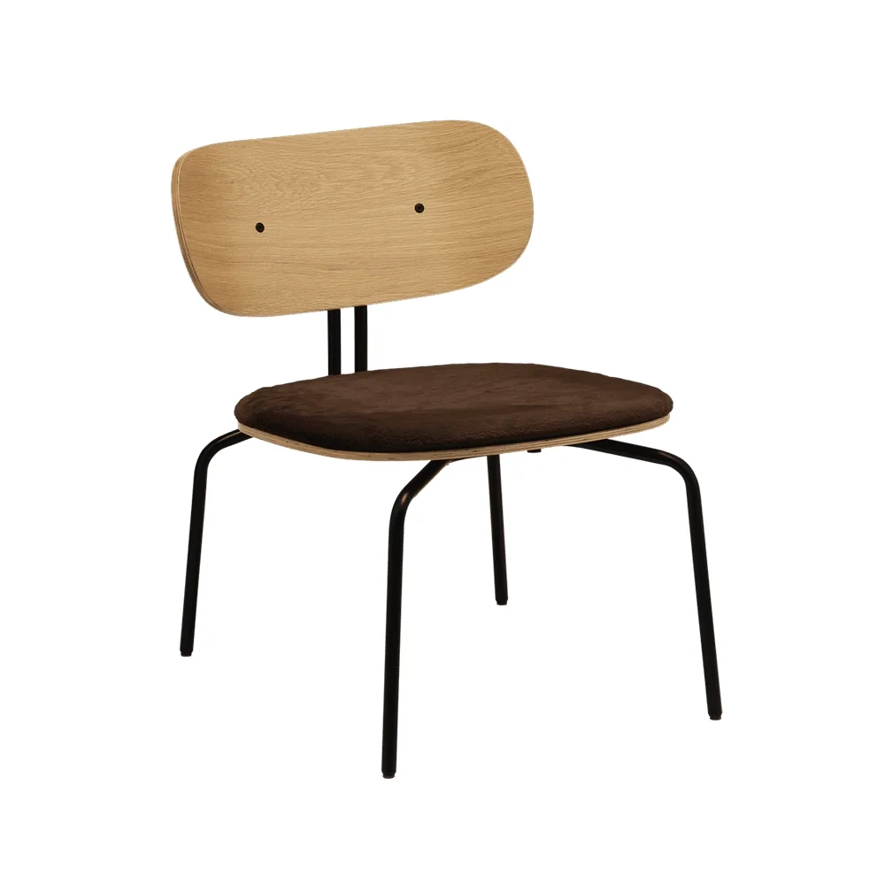 Curious lLounge Chair Eg/Sort Teddy Brown